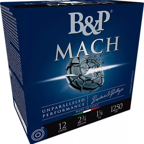 B&p Ammunition 12B78F29 Mach 12Gauge 2.75″ 7/8oz 9Shot 25 Per Box/10 Case
