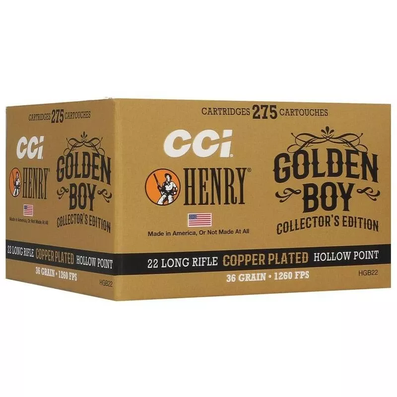 CCI Henry Golden Boy Edition Rimfire Ammunition .22 LR 36gr CPHP 1260 fps 275/ct