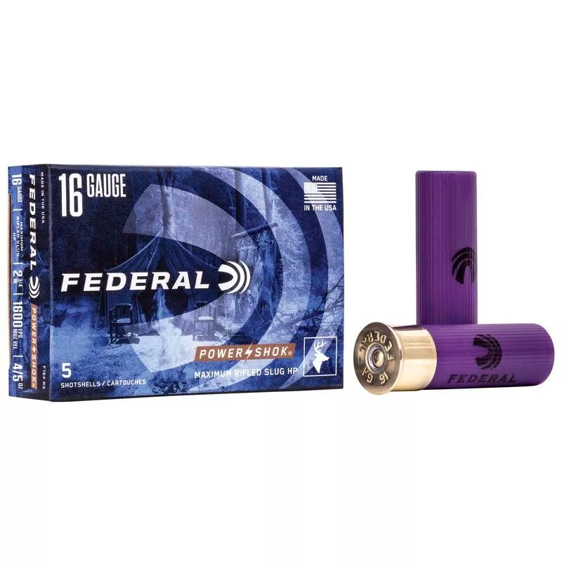 FEDERAL POWER-SHOK RIFLED SLUG 16-2.75″