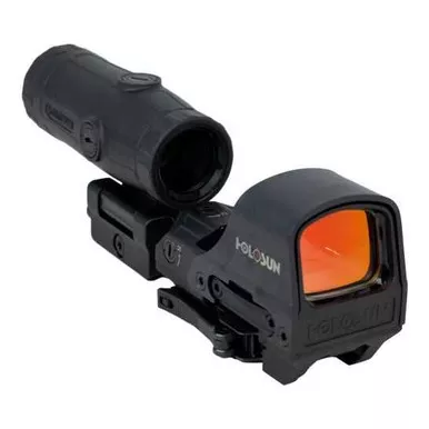 Holosun HS510C 2/65MOA Red Dot Black & Holosun HM3X 3x Flip to Side Magnifier Black - HS510C+HM3X-COMBO