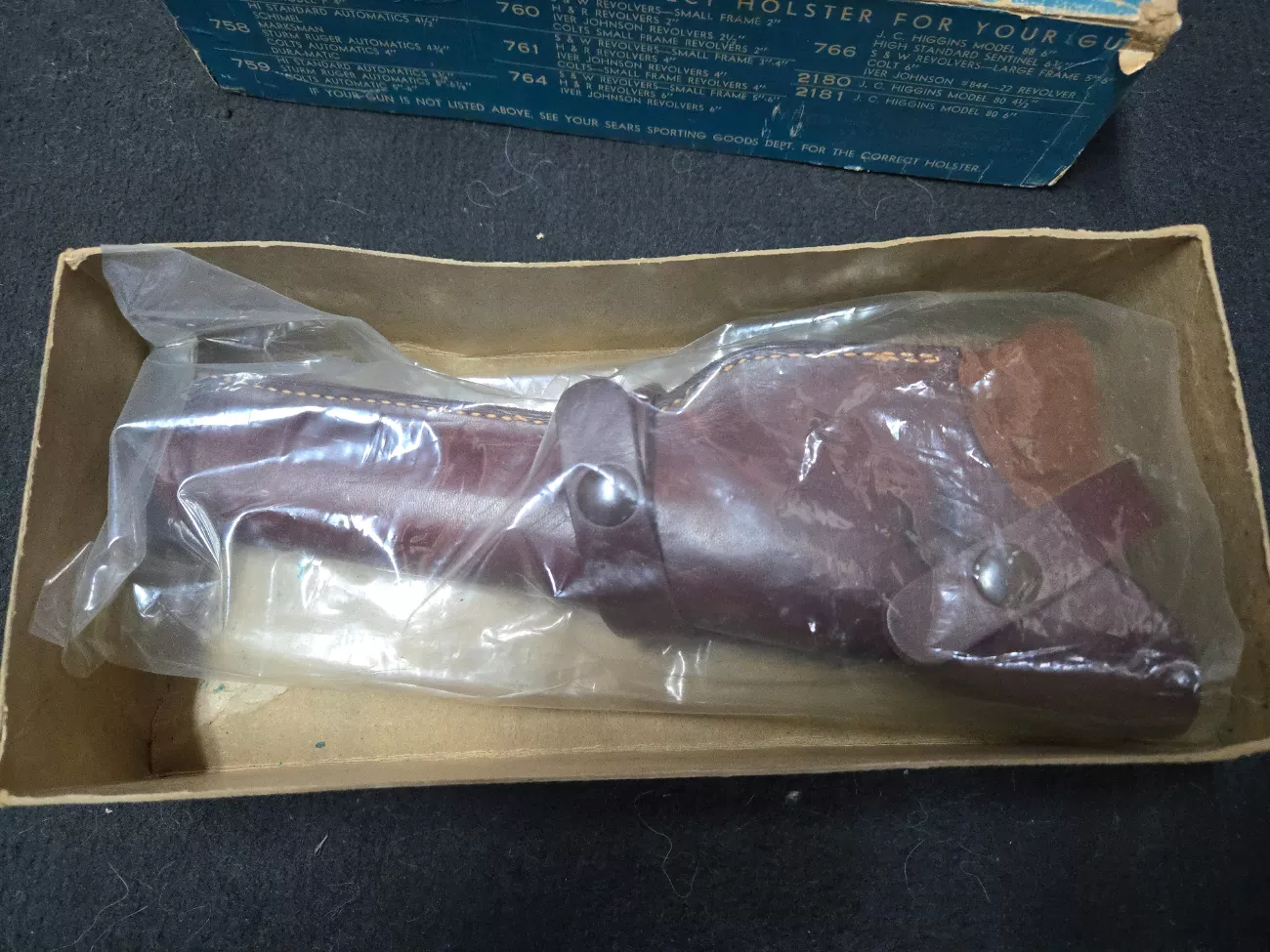 JC Higgins #759 Leather Holster w/Original Box Vintage, Like