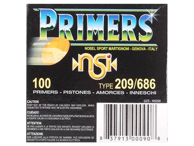 NobelSport Primers #209 Shotshell 100pk bag