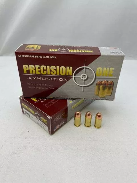 Precision One Ammo 380 ACP 95gr FMJ-RN 50rd