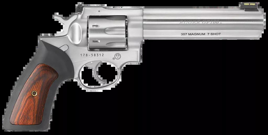 RUGER 1773 GP100 357 MAG 7 SHOT 6″ SATIN STAINLESS