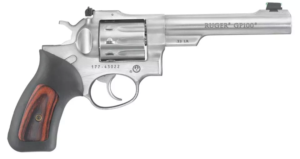 RUGER GP100 22LR 10SH 5.5″ DA AS SS