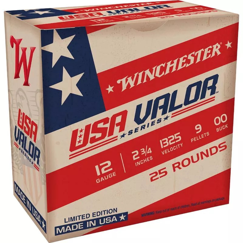 Winchester USA Valor 12 Gauge Shotshell 25 Rounds 2 3/4" 00